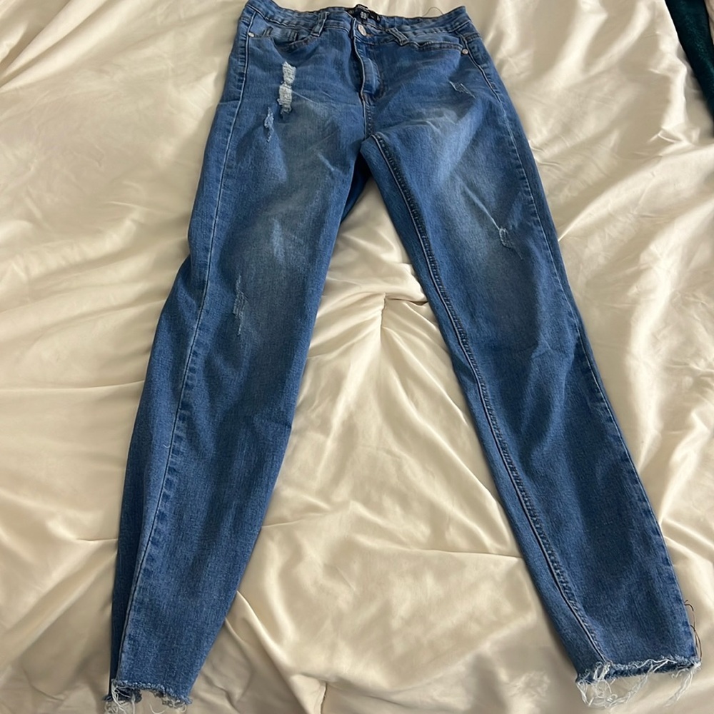 High waist skinny jeans